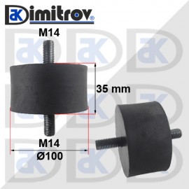Антивибрационен тампон М14 х Ø100 х 35 mm